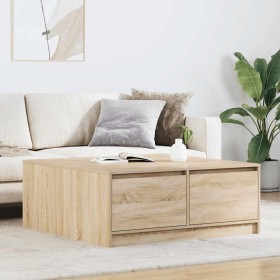 Mesa de centro con cajones roble Sonoma 100x100x40 cm by , Coffee table - Ref: Foro24-3328401, Price: 139,72 €, Discount: %