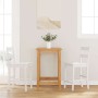 Taburetes de bar 2 uds madera maciza blanca caucho by , Kitchen stools - Ref: Foro24-4102561, Price: 143,58 €, Discount: %