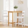 Taburetes de bar 2 uds madera maciza blanca caucho by , Kitchen stools - Ref: Foro24-4102561, Price: 143,58 €, Discount: %