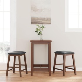 Sillas de bar con cojines 2 uds madera maciza marrón caucho von , Küchenhocker - Ref: Foro24-4102577, Preis: 103,35 €, Rabatt: %