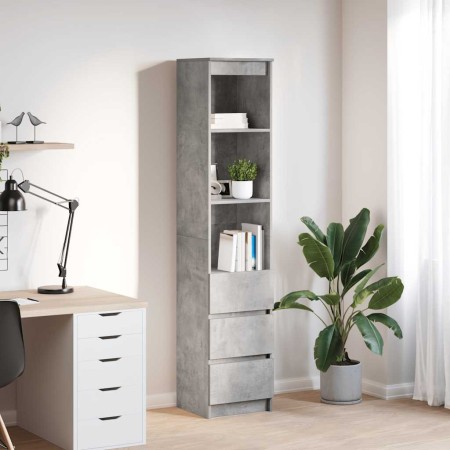 Aparador alto gris hormigón 37,5x35x180 cm madera de ingeniería by , Sideboards - Ref: Foro24-861664, Price: 95,23 €, Discoun...