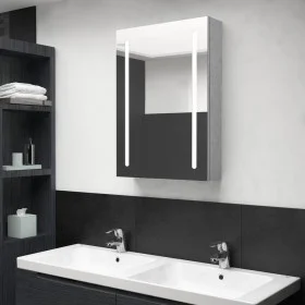 Armario de baño con espejo y LED gris hormigón 50x13x70 cm de vidaXL, Tocadores de baño - Ref: Foro24-326495, Precio: 108,08 ...