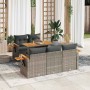 Set sofás jardín y cojines 6 pzas ratán sintético acacia gris von , Gartensets - Ref: Foro24-3327553, Preis: 479,06 €, Rabatt: %