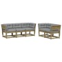 Set de sofás jardín 5 pzas con cojines madera pino impregnada de , Conjuntos de jardín - Ref: Foro24-3217004, Precio: 573,88 ...