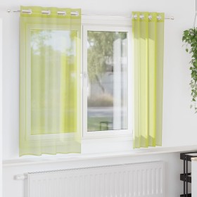 Cortinas de gasa con ojales 2 uds verde manzana 140x140 cm von , Vorhänge und Gardinen - Ref: Foro24-4102053, Preis: 13,46 €,...