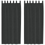 Cortinas de gasa con bolsillos para varillas 2 uds. negro von , Vorhänge und Gardinen - Ref: Foro24-4102168, Preis: 13,99 €, ...
