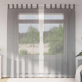 Cortinas de gasa con trabillas 2 uds gris oscuro 140x225 cm von , Vorhänge und Gardinen - Ref: Foro24-4102273, Preis: 15,86 €...