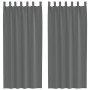 Cortinas de gasa con trabillas 2 uds gris oscuro 140x225 cm von , Vorhänge und Gardinen - Ref: Foro24-4102273, Preis: 15,86 €...