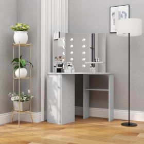 Eckschminktisch mit LED betongrau 111x54x141,5 cm von vidaXL, Schlafzimmerkommoden - Ref: Foro24-326535, Preis: 169,01 €, Rab...