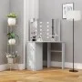 Eckschminktisch mit LED betongrau 111x54x141,5 cm von vidaXL, Schlafzimmerkommoden - Ref: Foro24-326535, Preis: 174,35 €, Rab...