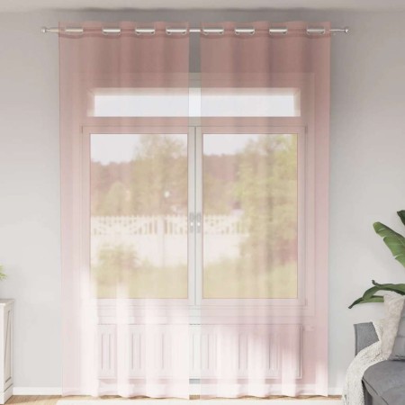 Cortinas de gasa con ojales 2 uds rosa 140x300 cm by , Curtains and curtains - Ref: Foro24-4102100, Price: 16,43 €, Discount: %