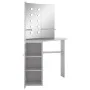 Eckschminktisch mit LED betongrau 111x54x141,5 cm von vidaXL, Schlafzimmerkommoden - Ref: Foro24-326535, Preis: 174,35 €, Rab...