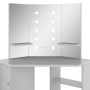 Corner dressing table with LED concrete gray 111x54x141.5 cm by vidaXL, Bedroom Dressers - Ref: Foro24-326535, Price: 169,01 ...