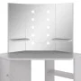 Eckschminktisch mit LED betongrau 111x54x141,5 cm von vidaXL, Schlafzimmerkommoden - Ref: Foro24-326535, Preis: 174,35 €, Rab...