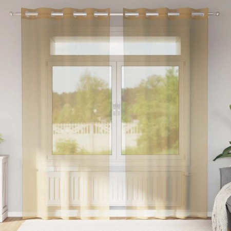 Cortinas de gasa con ojales 2 uds arena von , Vorhänge und Gardinen - Ref: Foro24-4102121, Preis: 15,25 €, Rabatt: %