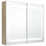 Armario de baño con espejo y LED color roble 80x12x68 cm by vidaXL, bathroom vanities - Ref: Foro24-326515, Price: 180,50 €, ...