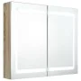 Badezimmerschrank mit Spiegel und LED-Beleuchtung in Eichenholzfarbe, 80x12x68 cm. von vidaXL, Badezimmerwaschtische - Ref: F...