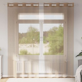 Cortinas de gasa con ojales 2 uds marrón claro von , Vorhänge und Gardinen - Ref: Foro24-4102128, Preis: 15,04 €, Rabatt: %