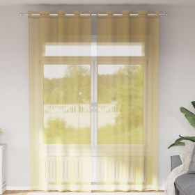 Cortinas de gasa con ojales 2 uds amarillo von , Vorhänge und Gardinen - Ref: Foro24-4102135, Preis: 15,55 €, Rabatt: %