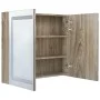 Badezimmerschrank mit Spiegel und LED-Beleuchtung in Eichenholzfarbe, 80x12x68 cm. von vidaXL, Badezimmerwaschtische - Ref: F...