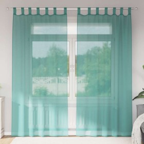 Cortinas de gasa con bolsillos para varillas 2 uds. turquesa by , Curtains and curtains - Ref: Foro24-4102238, Price: 14,23 €...