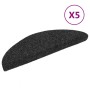Alfombrillas de escaleras autoadhesivas 5 uds negro 56x17x3 cm de vidaXL, Alfombrillas para escalones - Ref: Foro24-149678, P...