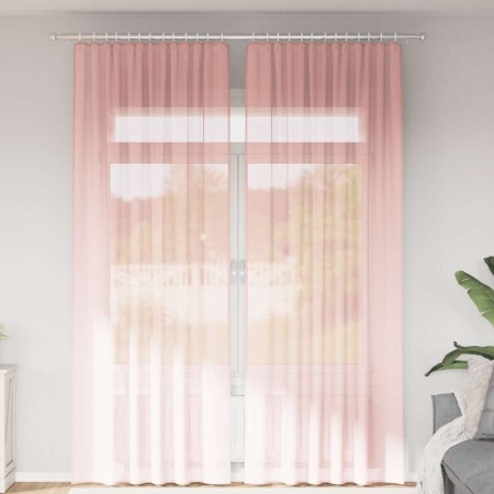 Cortinas de gasa con trabillas 2 uds rosa 140x260 cm von , Vorhänge und Gardinen - Ref: Foro24-4102290, Preis: 15,49 €, Rabat...