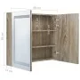 Badezimmerschrank mit Spiegel und LED-Beleuchtung in Eichenholzfarbe, 80x12x68 cm. von vidaXL, Badezimmerwaschtische - Ref: F...