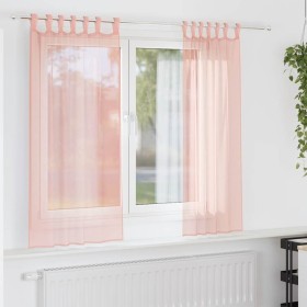 Cortinas de gasa con trabillas 2 uds rosa 140x140 cm von , Vorhänge und Gardinen - Ref: Foro24-4102286, Preis: 14,34 €, Rabat...