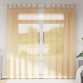Cortinas de gasa con trabillas 2 uds arena 140x225 cm von , Vorhänge und Gardinen - Ref: Foro24-4102308, Preis: 14,28 €, Raba...