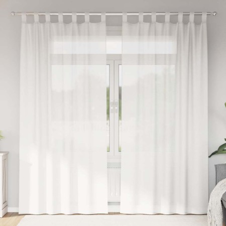 Cortinas de gasa con trabillas 2 uds. color blanco 140x245 cm von , Vorhänge und Gardinen - Ref: Foro24-4102334, Preis: 18,27...
