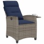 Silla de jardín reclinable con mesa auxiliar ratán gris von , Gartenstühle - Ref: Foro24-4108273, Preis: 149,99 €, Rabatt: %