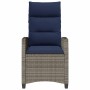 Silla de jardín reclinable con mesa auxiliar ratán gris von , Gartenstühle - Ref: Foro24-4108273, Preis: 149,99 €, Rabatt: %
