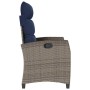 Silla de jardín reclinable con mesa auxiliar ratán gris von , Gartenstühle - Ref: Foro24-4108273, Preis: 149,99 €, Rabatt: %