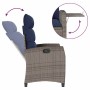 Silla de jardín reclinable con mesa auxiliar ratán gris von , Gartenstühle - Ref: Foro24-4108273, Preis: 149,99 €, Rabatt: %