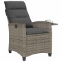 Silla de jardín reclinable con mesa auxiliar ratán gris by , Garden chairs - Ref: Foro24-4108271, Price: 144,10 €, Discount: %