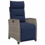 Silla de jardín reclinable con mesa auxiliar ratán gris by , Garden chairs - Ref: Foro24-4108278, Price: 168,30 €, Discount: %
