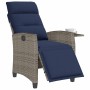 Silla de jardín reclinable con mesa auxiliar ratán gris by , Garden chairs - Ref: Foro24-4108278, Price: 168,30 €, Discount: %