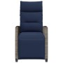 Silla de jardín reclinable con mesa auxiliar ratán gris by , Garden chairs - Ref: Foro24-4108278, Price: 168,30 €, Discount: %