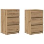 Mesillas de noche con 3 cajones 2uds roble artesanal 39x35x65cm by , Nightstands - Ref: Foro24-861354, Price: 121,50 €, Disco...