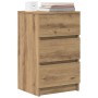 Mesillas de noche con 3 cajones 2uds roble artesanal 39x35x65cm by , Nightstands - Ref: Foro24-861354, Price: 121,50 €, Disco...