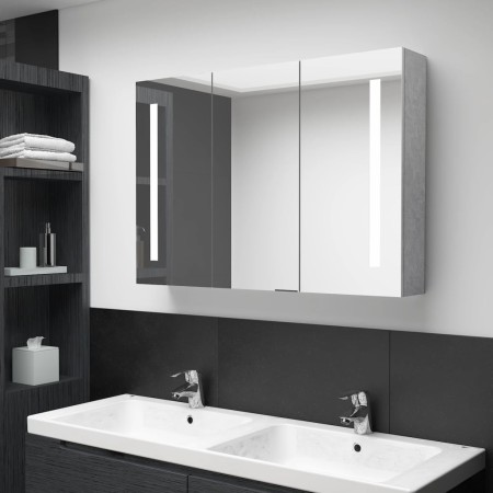 Bathroom cabinet with LED mirror concrete gray 89x14x62 cm by vidaXL, bathroom vanities - Ref: Foro24-326525, Price: 149,44 €...