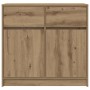 Aparador con cajón roble artesanal 80x34x76cm madera ingeniería von , Sideboards - Ref: Foro24-861543, Preis: 85,61 €, Rabatt: %
