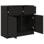 Aparador con cajón roble negro 80x34x76 cm madera de ingeniería by , Sideboards - Ref: Foro24-861536, Price: 90,42 €, Discoun...