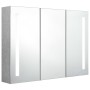 Armario de baño con espejo LED gris hormigón 89x14x62 cm