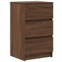 Mesilla de noche con 3 cajones roble marrón 39x35x65 cm by , Nightstands - Ref: Foro24-861349, Price: 62,15 €, Discount: %