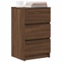 Mesilla de noche con 3 cajones roble marrón 39x35x65 cm by , Nightstands - Ref: Foro24-861349, Price: 62,15 €, Discount: %