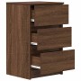 Mesilla de noche con 3 cajones roble marrón 39x35x65 cm by , Nightstands - Ref: Foro24-861349, Price: 62,15 €, Discount: %