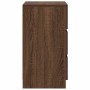 Mesilla de noche con 3 cajones roble marrón 39x35x65 cm by , Nightstands - Ref: Foro24-861349, Price: 62,15 €, Discount: %