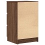 Mesilla de noche con 3 cajones roble marrón 39x35x65 cm by , Nightstands - Ref: Foro24-861349, Price: 62,15 €, Discount: %